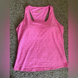 Lilly Pulitzer Luxletic Pink Racerback Tank Eyelet Details Padded Shelf Bra M